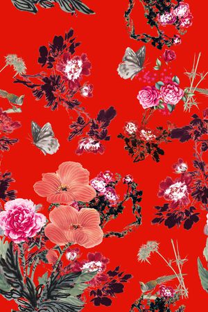 蝴蝶印花华亿平台图片