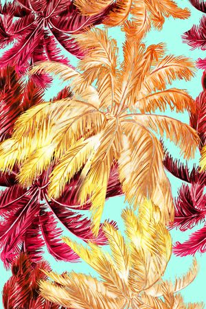 椰子树印花华亿平台图片