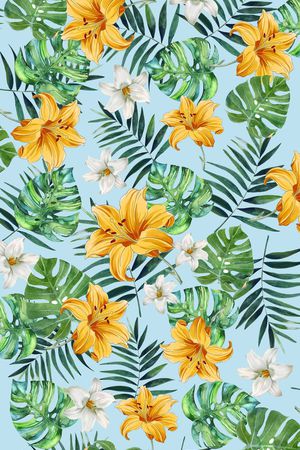 棕榈叶印花华亿平台图片