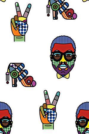 抽象手绘水彩花几何纹理趣味数码印花印花华亿平台图片