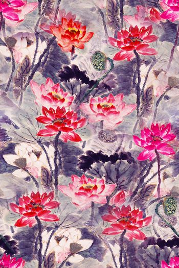 821439-中国风 水墨 意境 油画 荷花 1