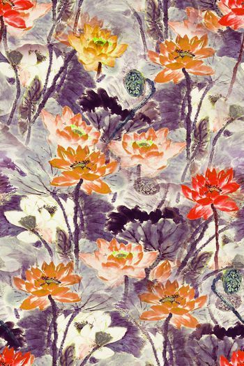 821440-中国风 水墨 意境 油画 荷花 1