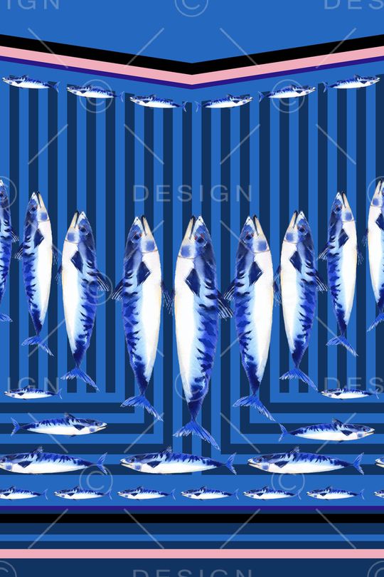 热带鱼印花华亿平台图片