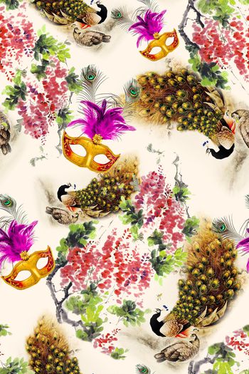 创意抽象拼接印花华亿平台图片