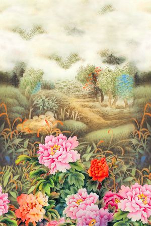 中国风印花华亿平台图片