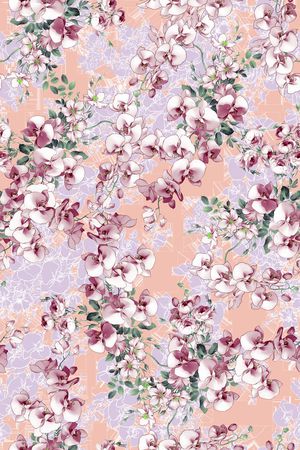 勾线花卉印花华亿平台图片