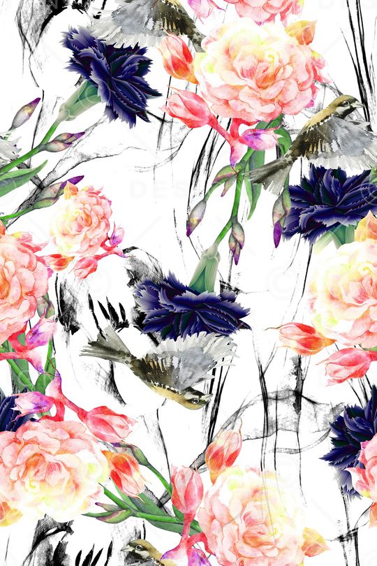 花卉印花华亿平台图片