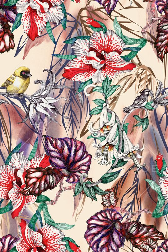 花卉印花华亿平台图片