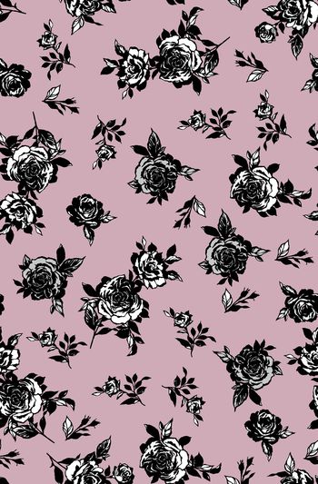 822573-手绘 抽象 实色传统 玫瑰 花朵 