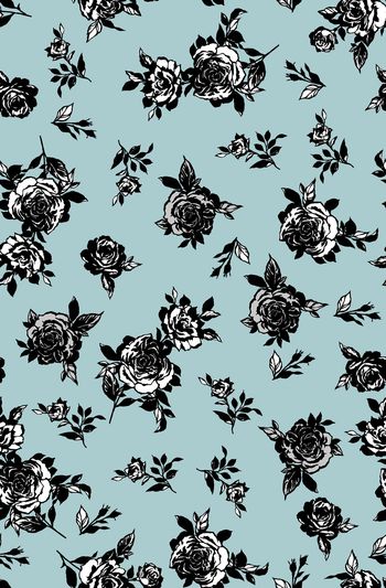 822575-手绘 抽象 实色传统 玫瑰 花朵 