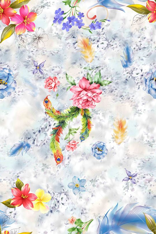 羽毛印花华亿平台图片