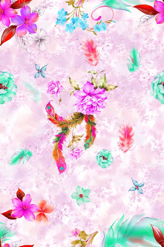 羽毛印花华亿平台图片