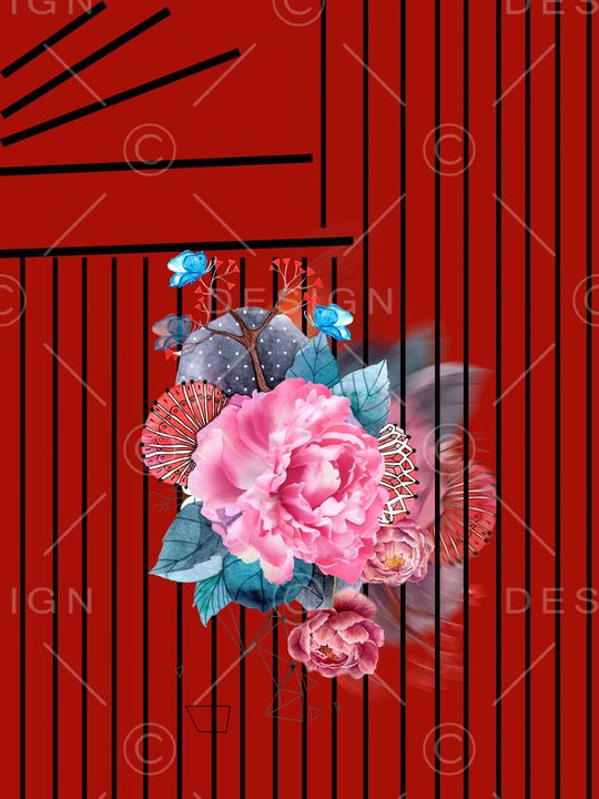 蝴蝶印花华亿平台图片