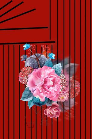 蝴蝶印花华亿平台图片