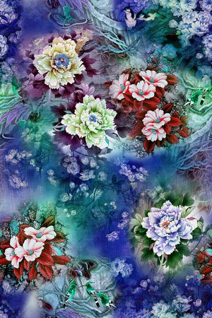 花卉印花华亿平台图片