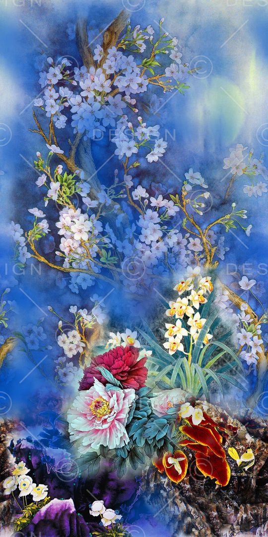 花卉印花华亿平台图片