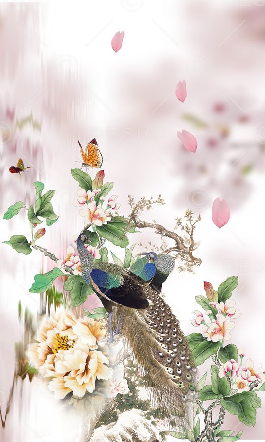 孔雀印花华亿平台图片