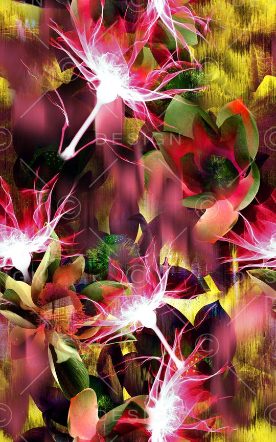 透明花卉印花华亿平台图片