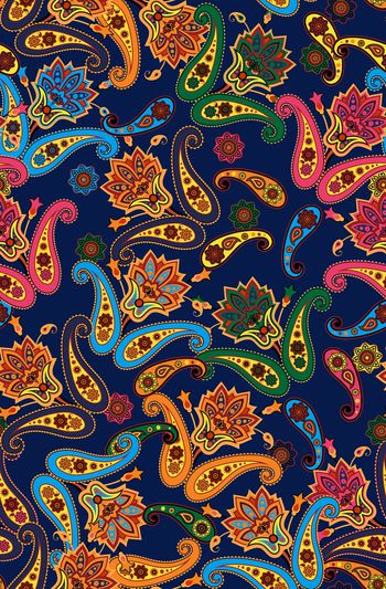 824392-手绘 抽象 传统实色 佩斯利 腰果