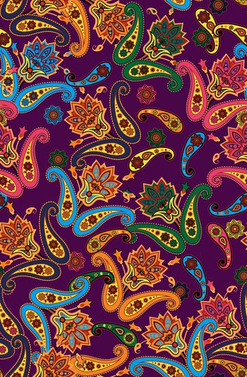 824394-手绘 抽象 传统实色 佩斯利 腰果