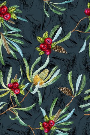 枝条印花华亿平台图片