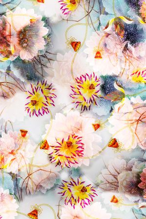 水彩花卉印花华亿平台图片