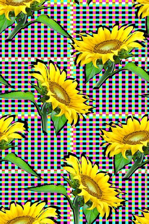 向日葵印花华亿平台图片