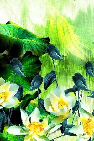 荷花印花华亿平台图片