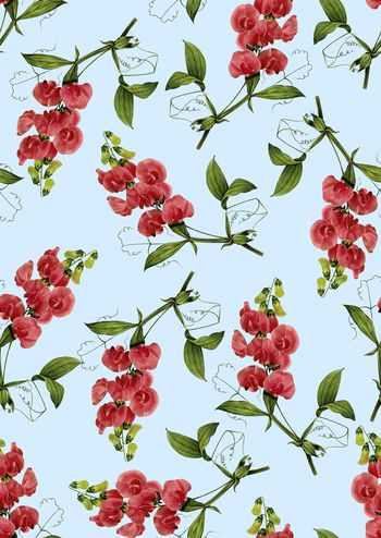 825864-复古手绘蝴蝶兰，兰花，树枝兰花-A