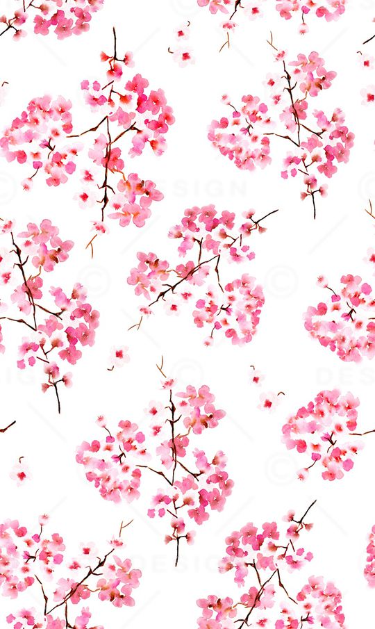 水彩桃花印花华亿平台图片