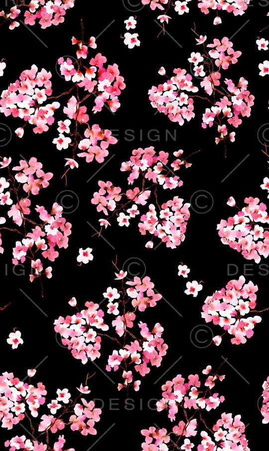 水彩桃花印花华亿平台图片