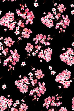 水彩桃花印花华亿平台图片