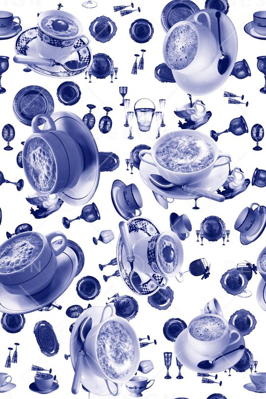 青花瓷印花华亿平台图片