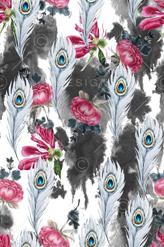 羽毛印花华亿平台图片