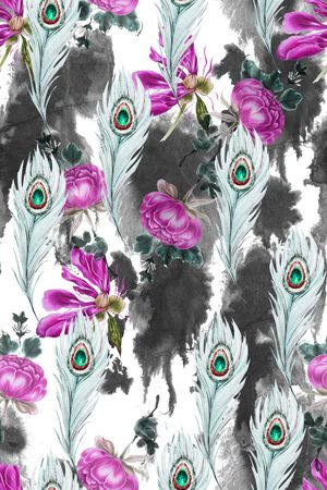 羽毛印花华亿平台图片