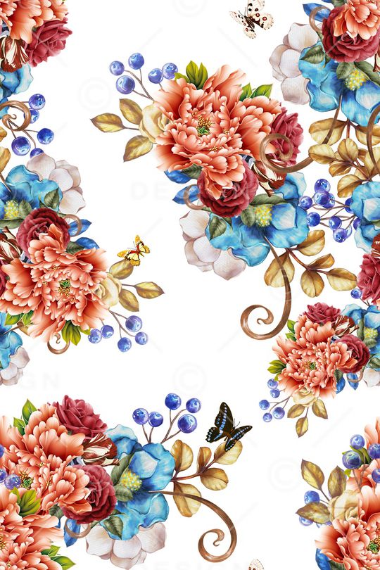 牡丹花印花华亿平台图片