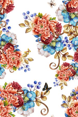 牡丹花印花华亿平台图片