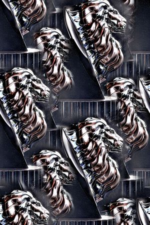 抽象手绘几何字母数码印花印花华亿平台图片