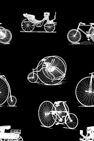 抽象手绘几何自行车印花印花华亿平台图片