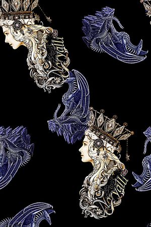 抽象手绘人头纹理印花印花华亿平台图片