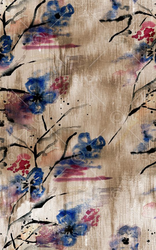 水墨印花华亿平台图片