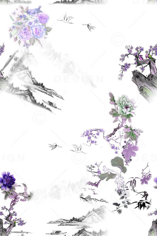 中国风印花华亿平台图片