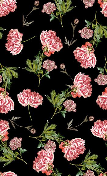 827742-复古手绘郁金香，花卉，花朵-B