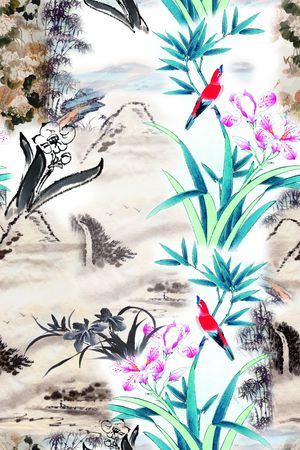 兰花印花华亿平台图片