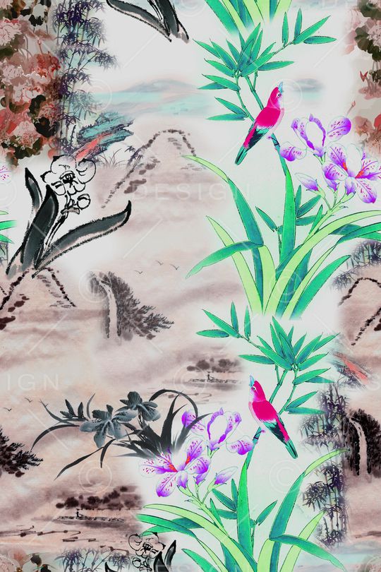 兰花印花华亿平台图片