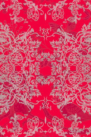 西瓜红印花华亿平台图片