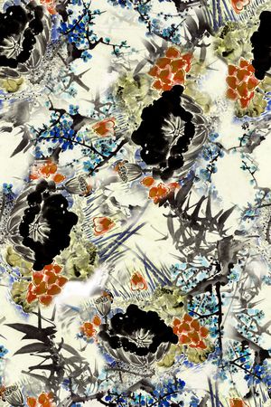 梅花印花华亿平台图片