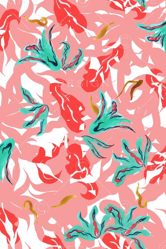 水彩花卉印花华亿平台图片