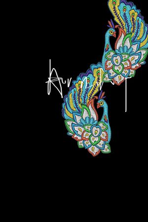 刺绣孔雀印花华亿平台图片