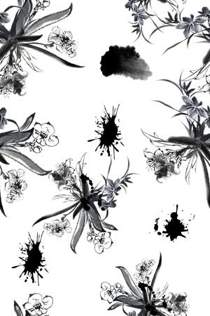 水墨印花华亿平台图片